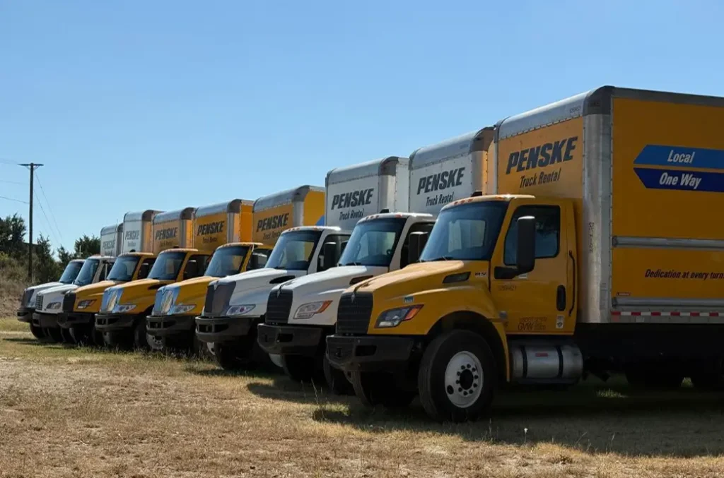 a fleet of Penske Truck Rental